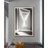 Black Frame 80*120 Cm Black 3D Efeect Crytsall Porsalein Painting With Led Light